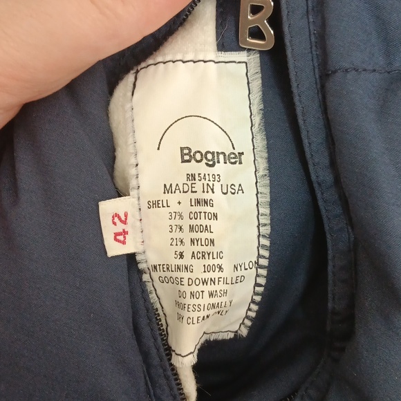 Bogner Goose Down Navy Puffer Vest Size 42 - Picture 5 of 6